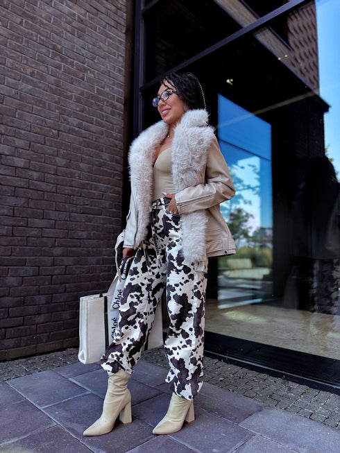 Džinsinės kelnės "FASHION PRINT Y3357" - pilkai rudos PRE-ORDER